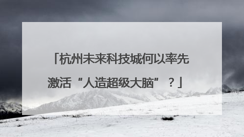 杭州未来科技城何以率先激活“人造超级大脑”？