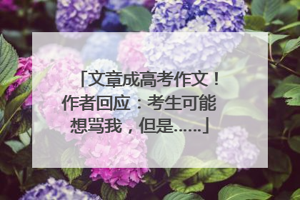 文章成高考作文！作者回应：考生可能想骂我，但是……