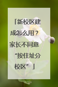 新校区建成怎么用？家长不同意“按住址分校区”