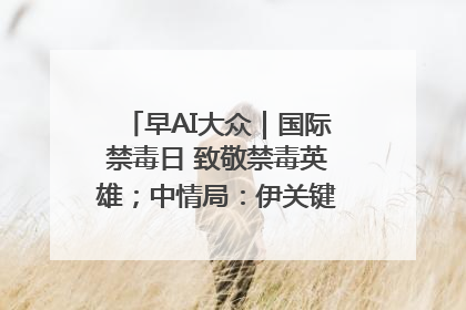 早AI大众｜国际禁毒日 致敬禁毒英雄；中情局：伊关键核设施被摧毁