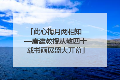 此心梅月两相知——唐建教授从教四十载书画展盛大开幕