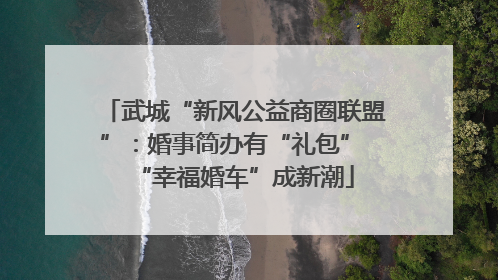 武城“新风公益商圈联盟”：婚事简办有“礼包” “幸福婚车”成新潮