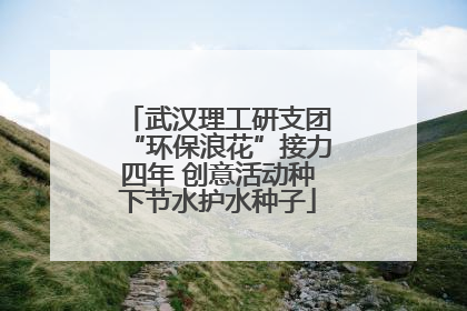 武汉理工研支团“环保浪花”接力四年 创意活动种下节水护水种子