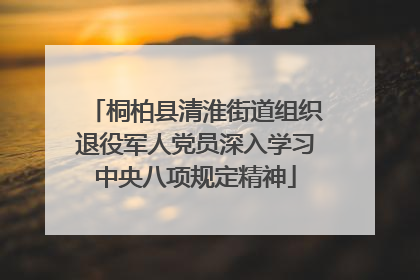 桐柏县清淮街道组织退役军人党员深入学习中央八项规定精神
