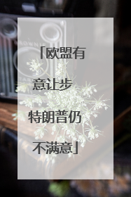 欧盟有意让步 特朗普仍不满意