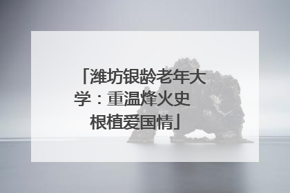 潍坊银龄老年大学：重温烽火史 根植爱国情
