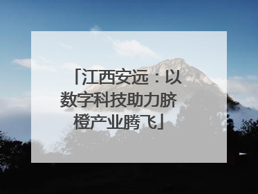 江西安远：以数字科技助力脐橙产业腾飞