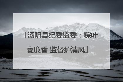 汤阴县纪委监委：粽叶裹廉香 监督护清风