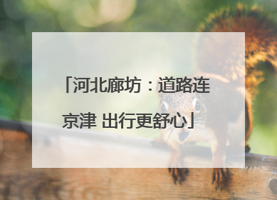河北廊坊：道路连京津 出行更舒心