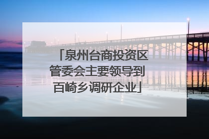 泉州台商投资区管委会主要领导到百崎乡调研企业