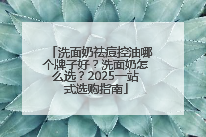 洗面奶祛痘控油哪个牌子好？洗面奶怎么选？2025一站式选购指南