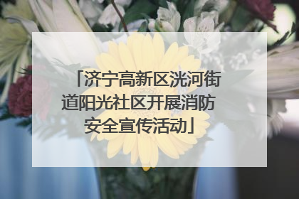 济宁高新区洸河街道阳光社区开展消防安全宣传活动
