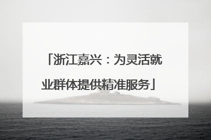 浙江嘉兴：为灵活就业群体提供精准服务