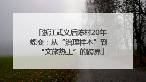 浙江武义后陈村20年蝶变：从“治理样本”到“文旅热土”的跨界