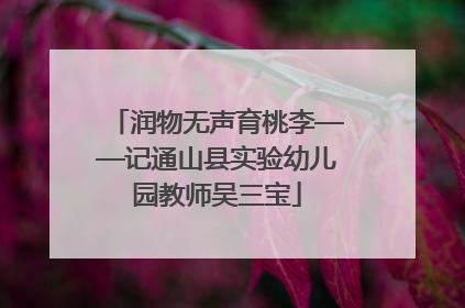 润物无声育桃李——记通山县实验幼儿园教师吴三宝