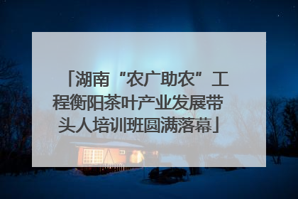 湖南“农广助农”工程衡阳茶叶产业发展带头人培训班圆满落幕