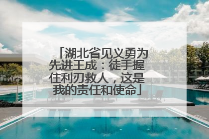 湖北省见义勇为先进王成：徒手握住利刃救人，这是我的责任和使命