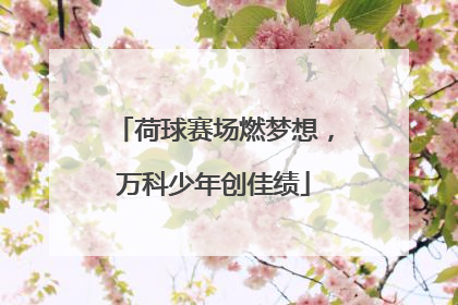 荷球赛场燃梦想，万科少年创佳绩