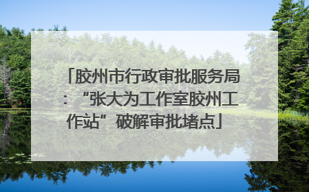胶州市行政审批服务局：“张大为工作室胶州工作站”破解审批堵点