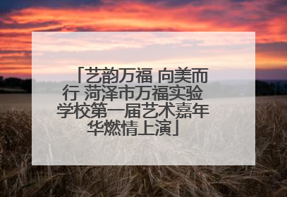 艺韵万福 向美而行 菏泽市万福实验学校第一届艺术嘉年华燃情上演