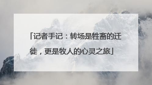 记者手记：转场是牲畜的迁徙，更是牧人的心灵之旅