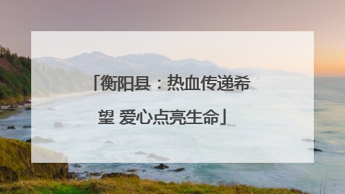 衡阳县：热血传递希望 爱心点亮生命