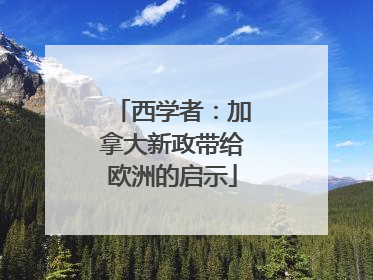 西学者：加拿大新政带给欧洲的启示