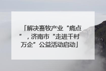 解决畜牧产业“痛点”，济南市“走进千村万企”公益活动启动