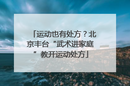 运动也有处方？北京丰台“武术进家庭”教开运动处方