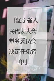 辽宁省人民代表大会常务委员会决定任免名单