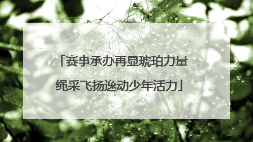 赛事承办再显琥珀力量 绳采飞扬逸动少年活力