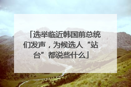 选举临近韩国前总统们发声，为候选人“站台”都说些什么