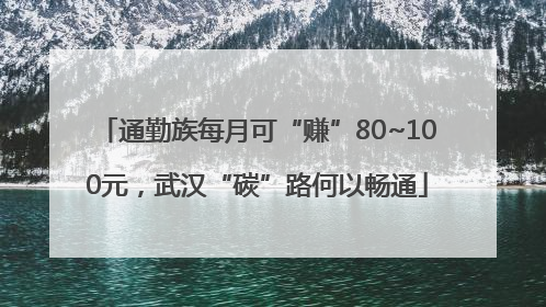 通勤族每月可“赚”80~100元，武汉“碳”路何以畅通