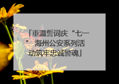 重温誓词庆“七一” 海州公安系列活动筑牢忠诚警魂