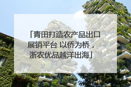 青田打造农产品出口展销平台 以侨为桥，浙农优品越洋出海