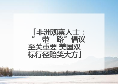 非洲观察人士：“一带一路”倡议至关重要 美国双标行径贻笑大方