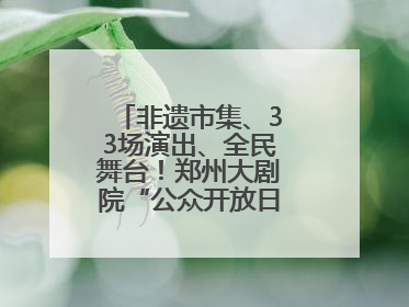 非遗市集、33场演出、全民舞台！郑州大剧院“公众开放日艺术节”举行