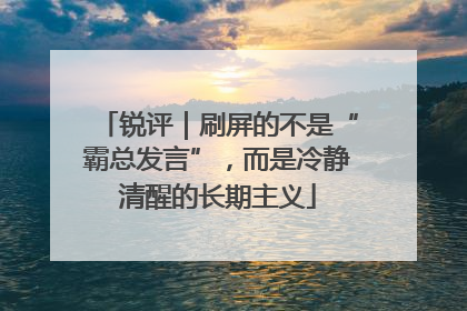 锐评｜刷屏的不是“霸总发言”，而是冷静清醒的长期主义