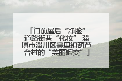 门前屋后“净脸” 道路街巷“化妆” 淄博市淄川区寨里镇葫芦台村的“美丽嬗变”