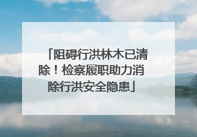 阻碍行洪林木已清除！检察履职助力消除行洪安全隐患