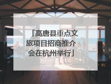 高唐县重点文旅项目招商推介会在杭州举行
