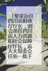 黎家远任四川省财政厅厅长；刘会英任四川省人力资源和社会保障厅厅长；省人大常委会任免一批干部