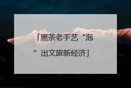 黑茶老手艺“泡”出文旅新经济