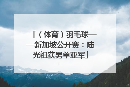 （体育）羽毛球——新加坡公开赛：陆光祖获男单亚军