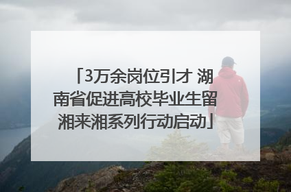 3万余岗位引才 湖南省促进高校毕业生留湘来湘系列行动启动