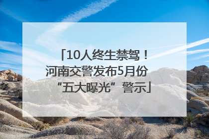 10人终生禁驾！河南交警发布5月份“五大曝光”警示