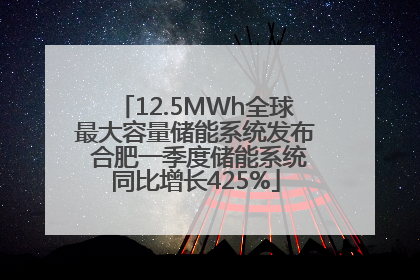 12.5MWh全球最大容量储能系统发布 合肥一季度储能系统同比增长425%