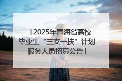 2025年青海省高校毕业生“三支一扶”计划服务人员招募公告