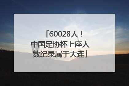 60028人！中国足协杯上座人数纪录属于大连