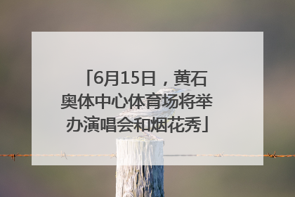 6月15日，黄石奥体中心体育场将举办演唱会和烟花秀